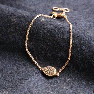 Julie Vos Pavé Teardrop Gold Bracelet in Peridot